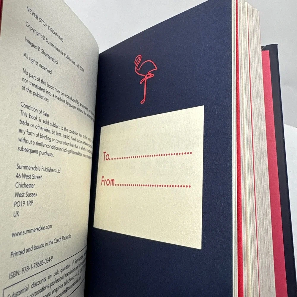 Never Stop Dreaming Inspirational Quotes Book Flamingo‎ Design Dream Graduation